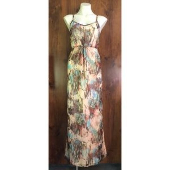 French Connection side slit maxi dress with tie detail on front and back - Picture 1 of 8